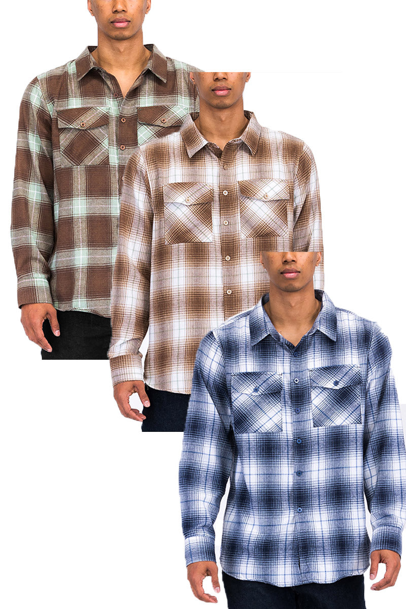 Men's Brushed Flannel Shirt – Cotton Blend
