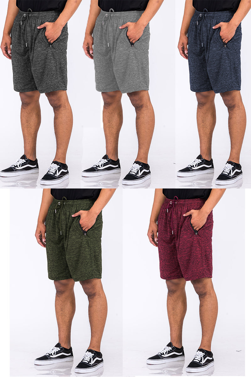 Speckled Performance Shorts – Elastic Waist & Drawstring