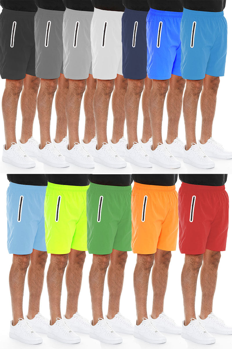 Men's Performance Running Shorts with Zippered Pockets
