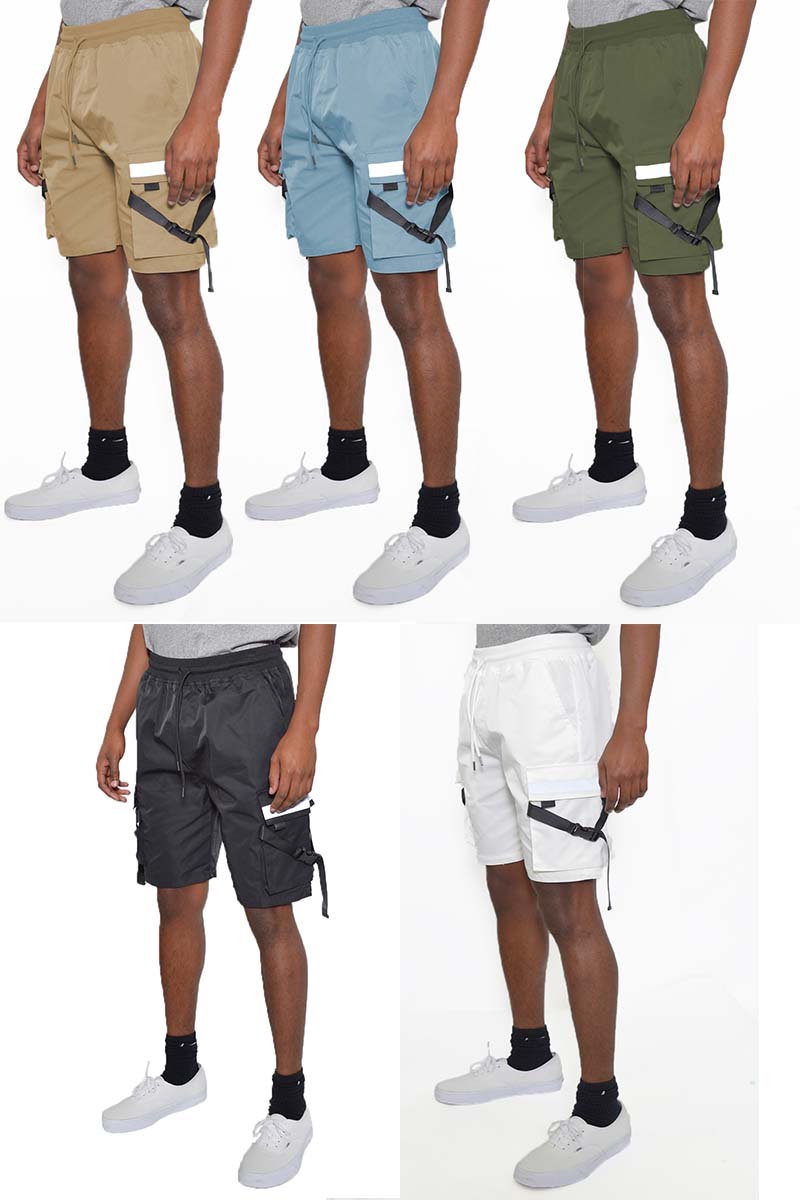 Men's Tactical Cargo Shorts with Straps & Buckle