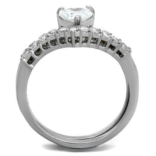 Women's silver ring with clear stones, affordable and vacation quality