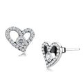 Women's heart-shaped earrings, silver, affordable and vacation quality