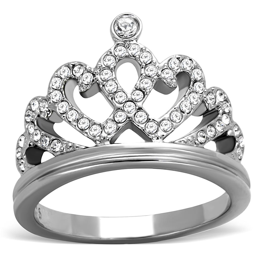 Affordable and vacation quality women's silver crown ring for elegant occasions