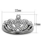 Affordable and vacation quality silver princess crown ring with sparkling rhinestones