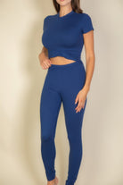 VacationGrabs Women's Blue Leggings, ideal affordable leggings for vacation with a stylish fit