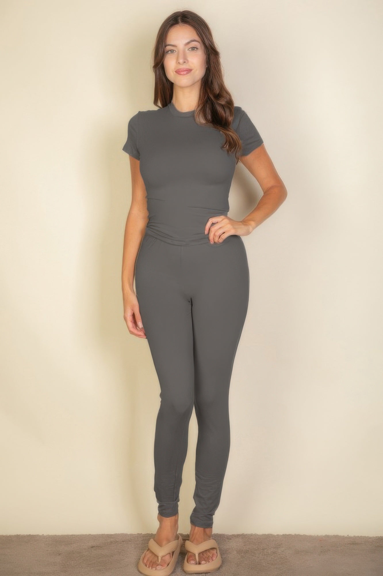 VacationGrabs Gray Women's Leggings - Affordable leggings for vacation with a comfortable fit