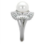 Elegant silver ring featuring a centered pearl, part of affordable pearl rings for women collection