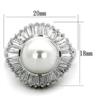 Stunning affordable pearl rings for women featuring a large central pearl surrounded by sparkling stones.