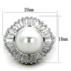 Stunning affordable pearl rings for women featuring a large central pearl surrounded by sparkling stones.