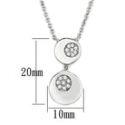 Affordable rhodium jewelry gift necklace featuring two circular pendants with sparkling accents