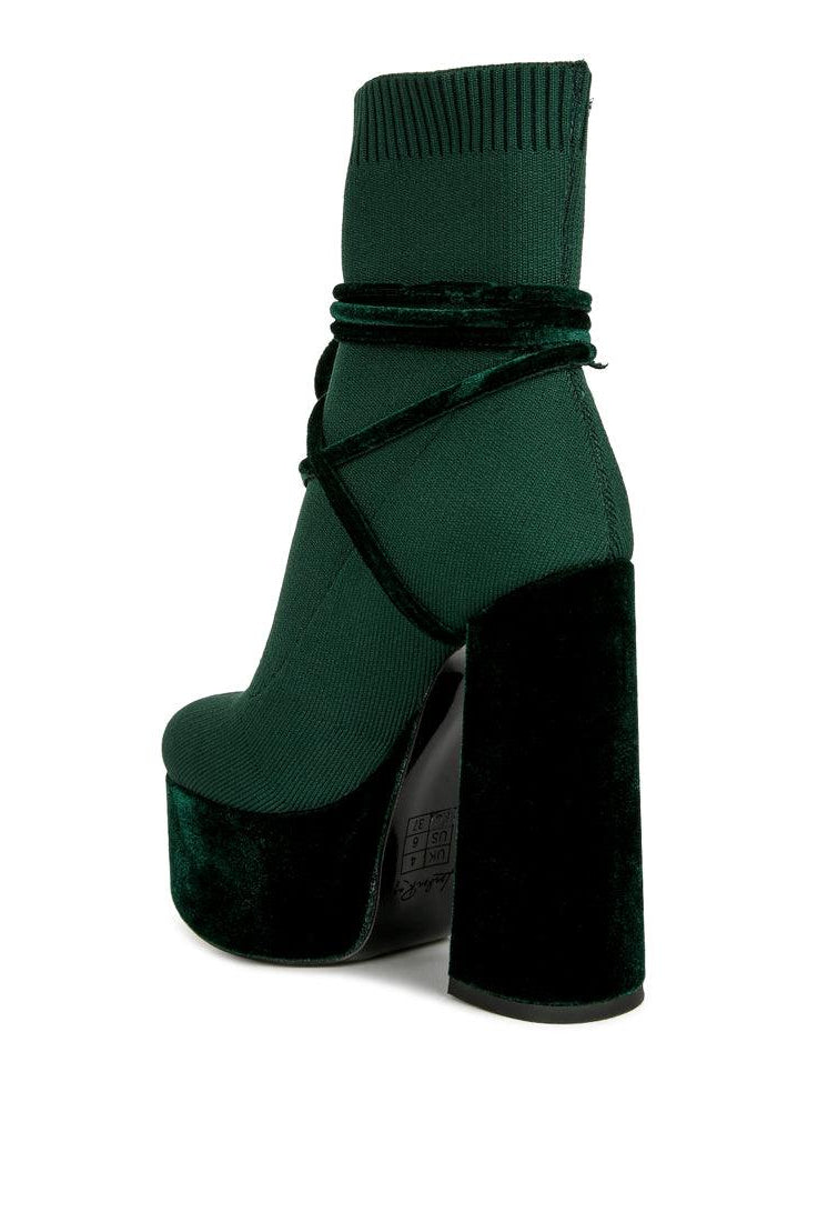 Women's Shoes - Boots After Pay High Heel Velvet Knitted Boot
