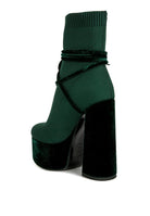 Women's Shoes - Boots After Pay High Heel Velvet Knitted Boot