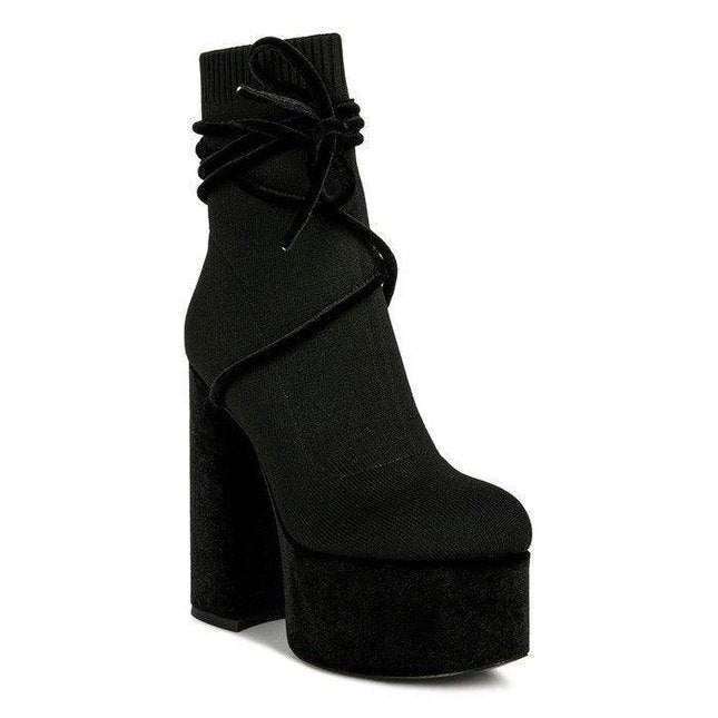 After Pay High Heeled Velvet Knitted Boot - VacationGrabs