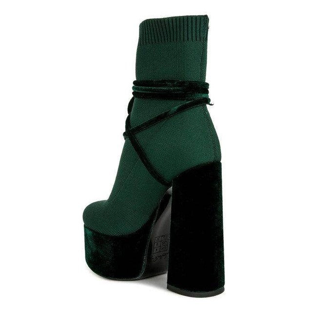 After Pay High Heeled Velvet Knitted Boot - VacationGrabs