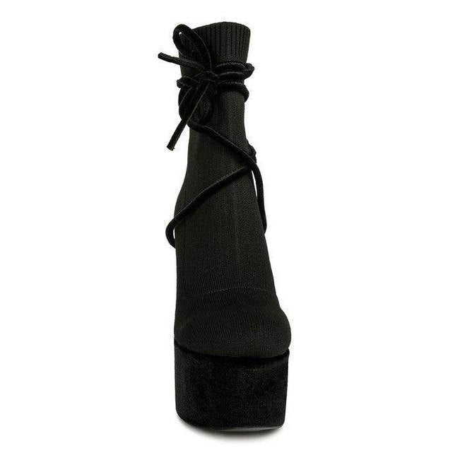 After Pay High Heeled Velvet Knitted Boot - VacationGrabs