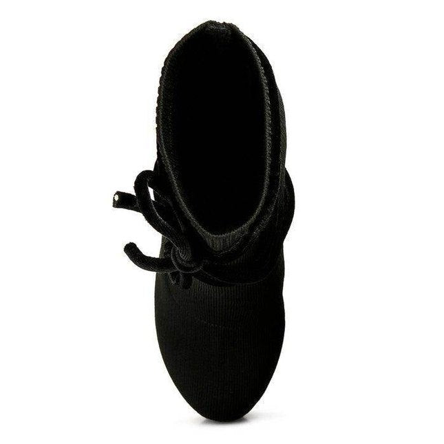 After Pay High Heeled Velvet Knitted Boot - VacationGrabs