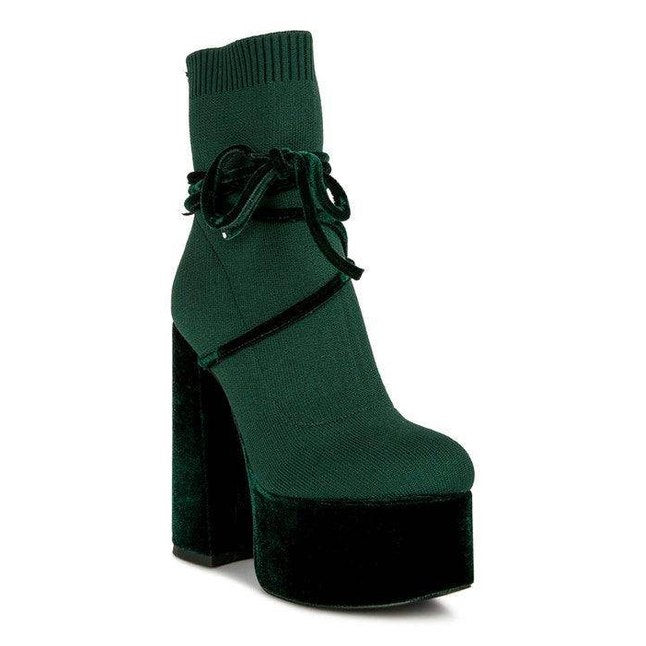 After Pay High Heeled Velvet Knitted Boot - VacationGrabs