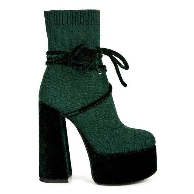 After Pay High Heeled Velvet Knitted Boot - VacationGrabs