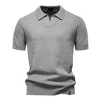 Men's short sleeve polo's in gray, perfect for casual summer outings