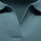 Men's short sleeve polo's in teal, breathable cotton fabric for casual wear