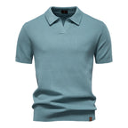 Men's light blue shirt and polo, breathable cotton for casual wear