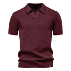 Men's burgundy polo shirt, breathable fabric for casual outings