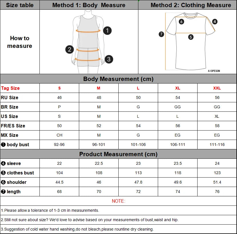VacationGrabs men's shirt and polo size chart for accurate fitting