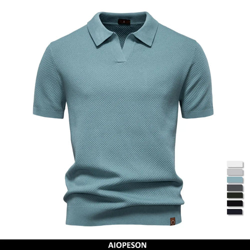 Men's polo shirts men in teal, breathable cotton for casual wear