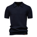 Men's navy shirt and polo, knit material, casual wear