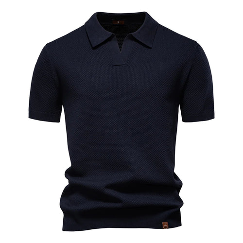 Men's navy shirt and polo, knit material, casual wear