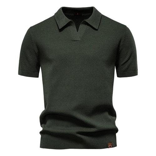 Men's olive green cotton shirt and polo for casual summer wear