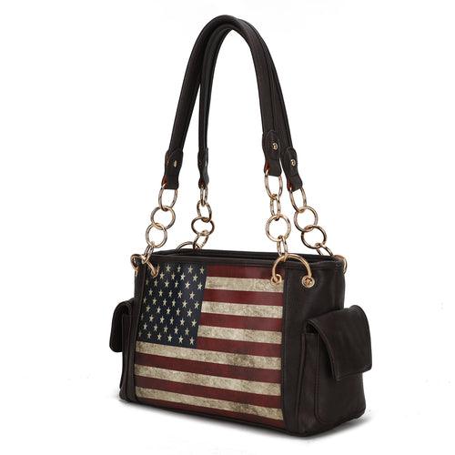 Wallets, Handbags & Accessories Alaina Vegan Leather Women’s Flag Shoulder Bag