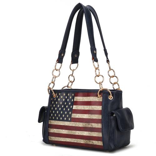 Wallets, Handbags & Accessories Alaina Vegan Leather Women’s Flag Shoulder Bag