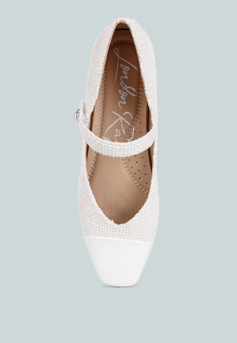 Albi Patent Toe Cap Satin Mary Jane