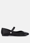 Albi Patent Toe Cap Satin Mary Jane