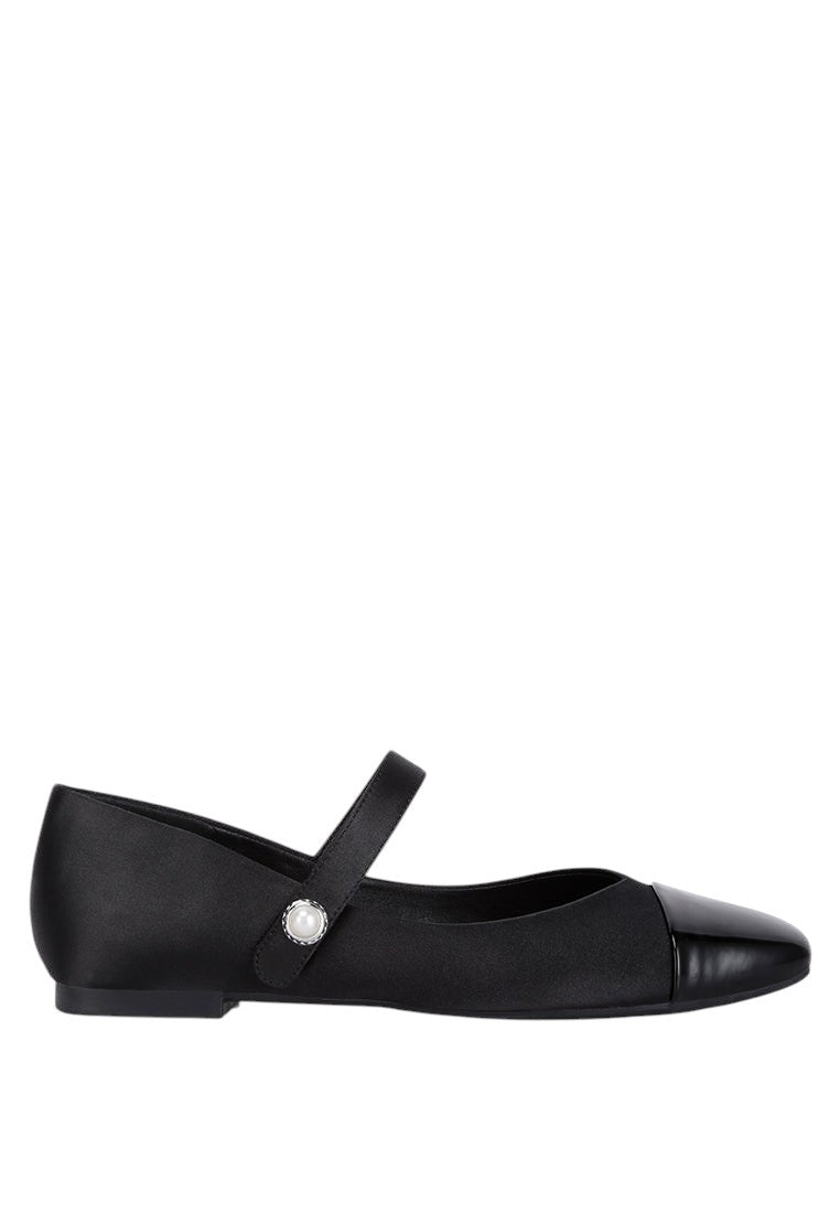 Albi Patent Toe Cap Satin Mary Jane