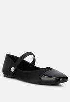 Albi Patent Toe Cap Satin Mary Jane