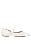 Albi Patent Toe Cap Tweed Mary Janes In White