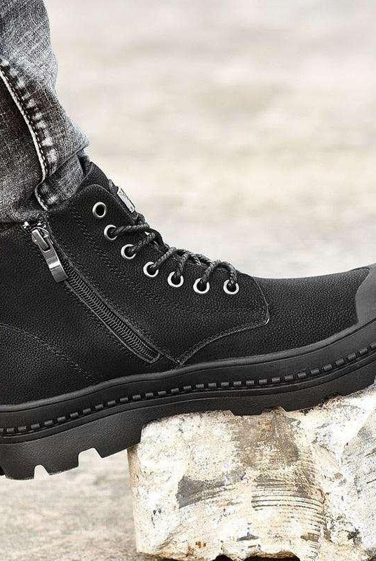 Men's Shoes - Boots Mens Leather Rubber Walking Boots