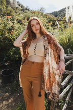 Allover Floral Print Kimono - VacationGrabs