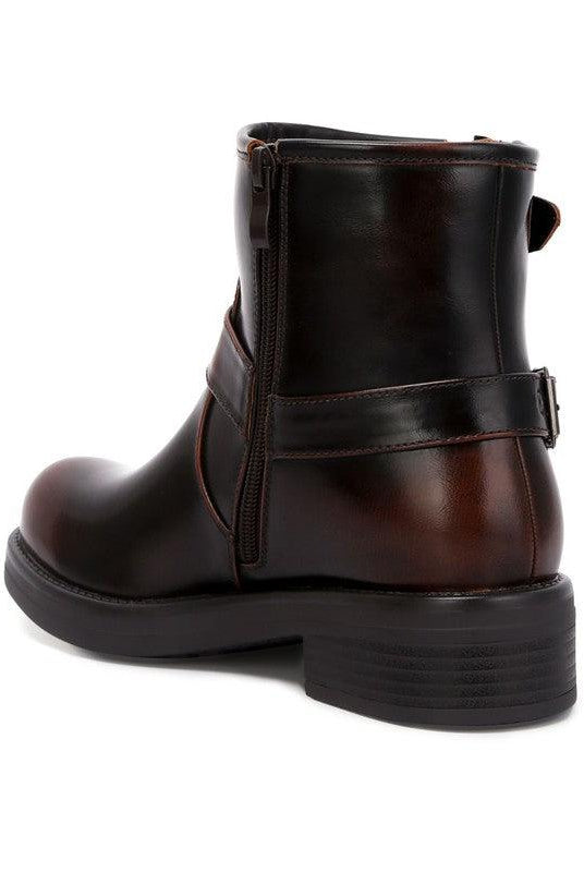 Women's Shoes - Boots Allux Brushed Faux Leather Pin Buckle Boots