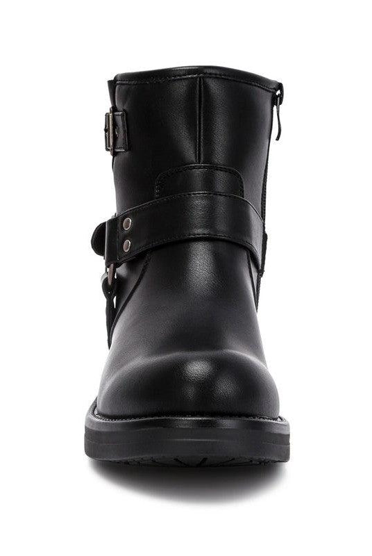 Women's Shoes - Boots Allux Faux Leather Pin Buckle Boots