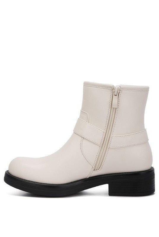 Women's Shoes - Boots Allux Faux Leather Pin Buckle Boots
