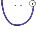 VacationGrabs aluminum herringbone necklace set in purple with matching earrings for women