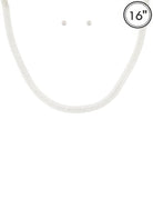 VacationGrabs aluminum herringbone necklace set featuring a sleek 16-inch design with matching earrings