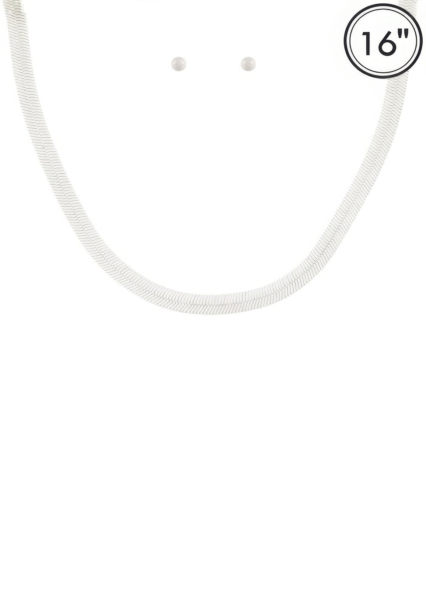 VacationGrabs aluminum herringbone necklace set featuring a sleek 16-inch design with matching earrings