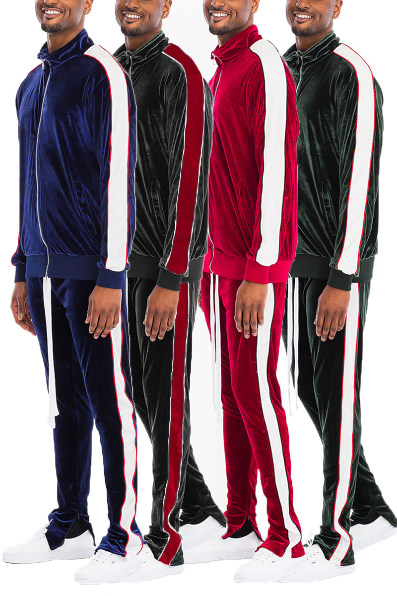 Velour Track Set – Slim Fit with Ankle Zipper