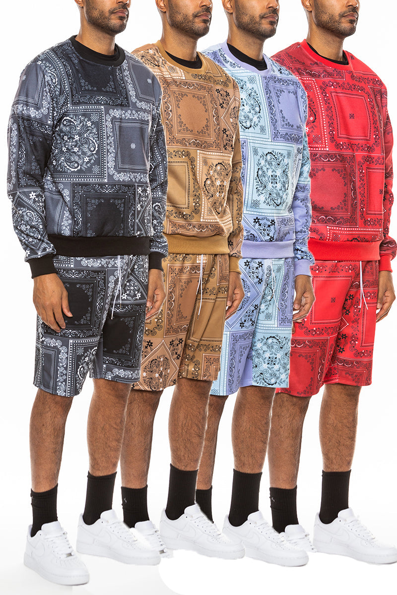 Paisley All Over Print Crew Track Set