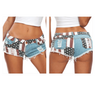 VacationGrabs American flag hot pants featuring a distressed design with stars and stripes