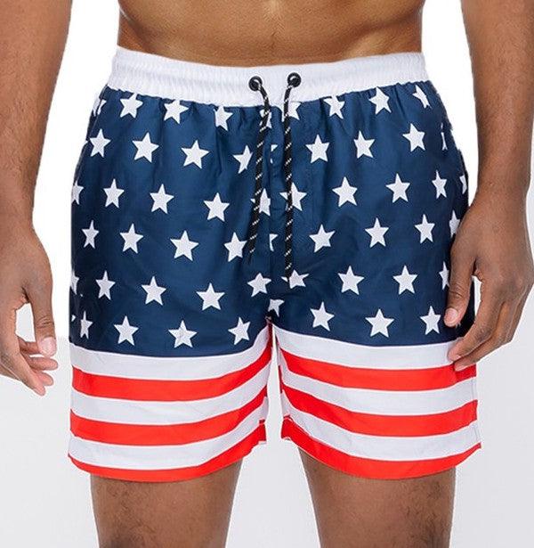 Men's Swimwear American Flag Swim Shorts